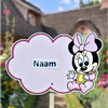 Geboortebord tuin Baby Minnie Mouse in wolk