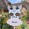 Geboortebord tuin tweeling zebra – Roze